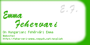 emma fehervari business card